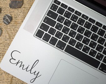 DECAL Swirly Custom Name Decal, Custom Name Sticker, Script Name Sign, Script Font, Personalized Girly / Woman decal for macbook laptop