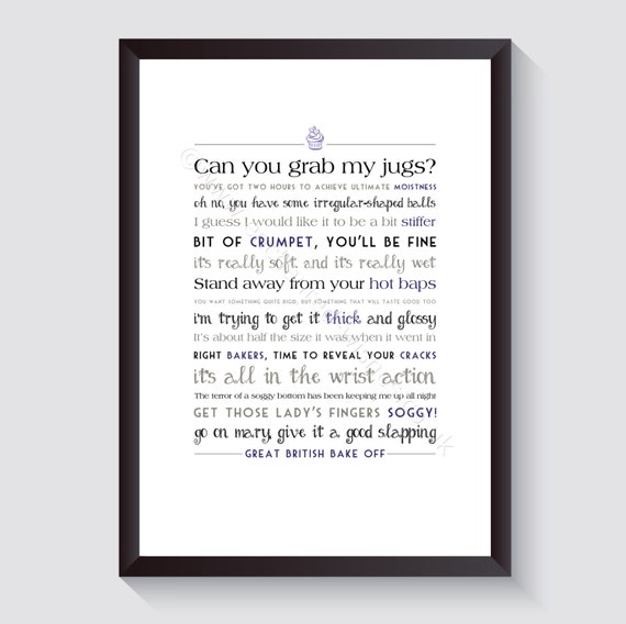 Great British Bake Off Quotes Typography Print Great British