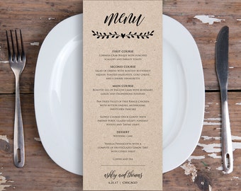 Diy menu card | Etsy