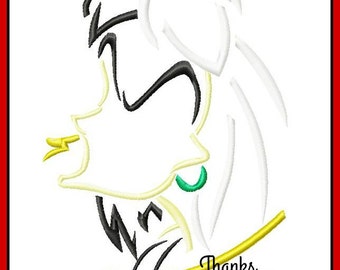 Cruella DeVille from 101 Dalmatians Sketch Digital Embroidery Machine Applique Design File 4x4 5x7 6x10