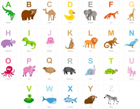 Download Animal Font alphabet A-Z Cutting File Svg Cricut Silhouette
