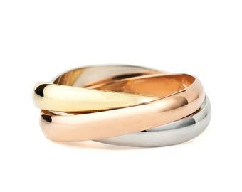 14k Gold Travelers wedding bands. Unique wedding bands. Gold