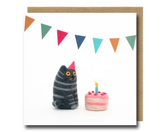 Cute and funny illustrated cat BIRTHDAY card.