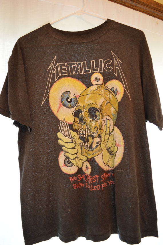 Vintage 1988 Metallica Shortest Straw PUSHEAD Tour T-Shirt