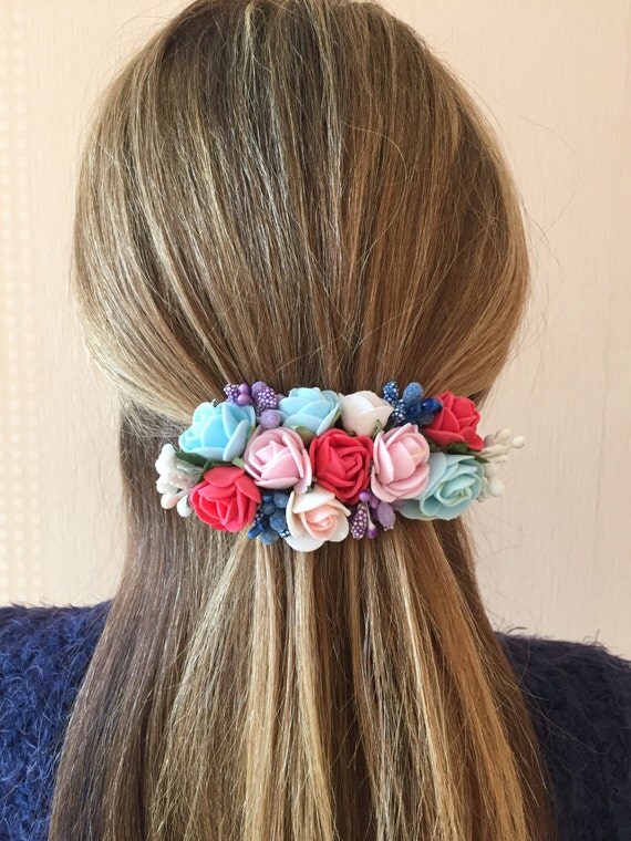 Barrette with flower Hair flower Hair ornament Barrettes
