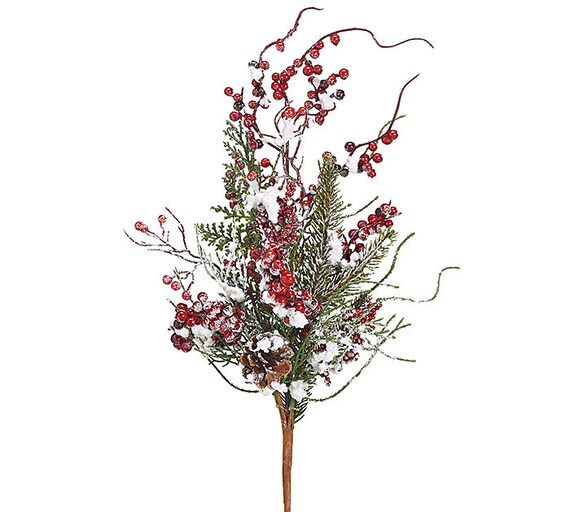 Items similar to Christmas Floral Picks Artificial Holiday Pine Spray