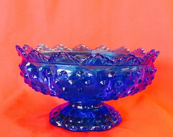 Fenton Hobnail Table Setting Cobalt Blue Six Candleholder Decor