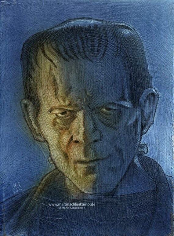 Items similar to Frankenstein painting painting original on Etsy