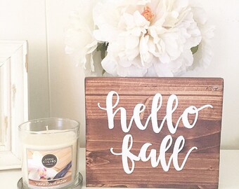 Wood Sign Wooden Fall Hello Farmhouse Decor Rustic Home Wood Sign Wooden Fall Hello Farmhouse Decor Rustic Home