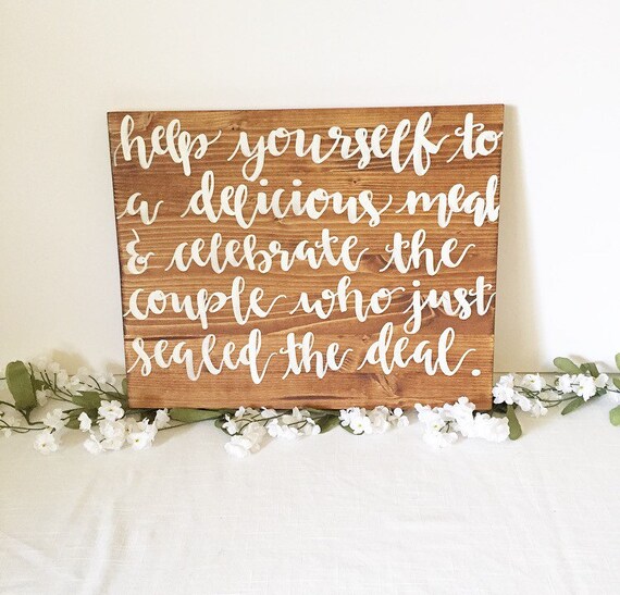 Wedding wood sign wooden sign wedding table sign meal sign