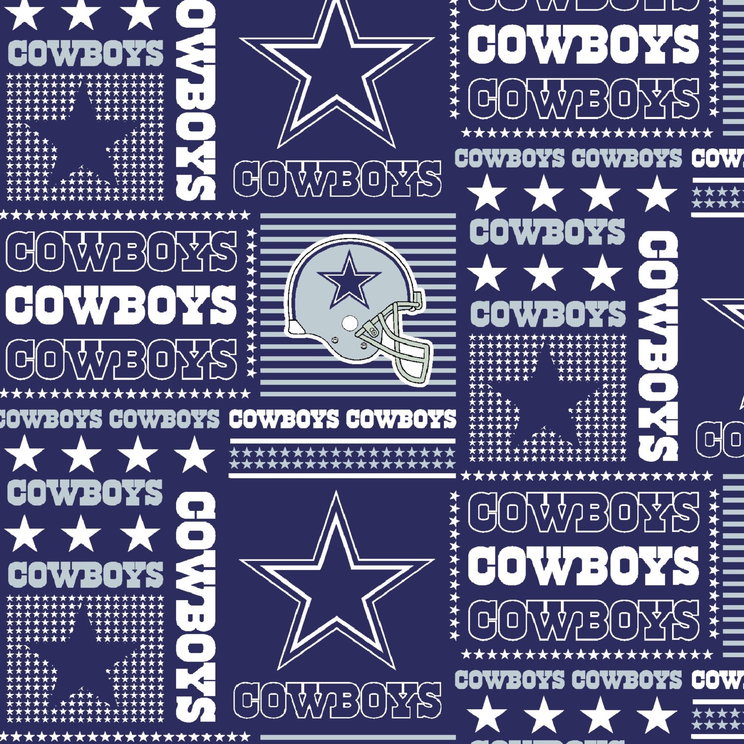 NFL New DALLAS COWBOYS Patchwork Football 100 cotton fabric