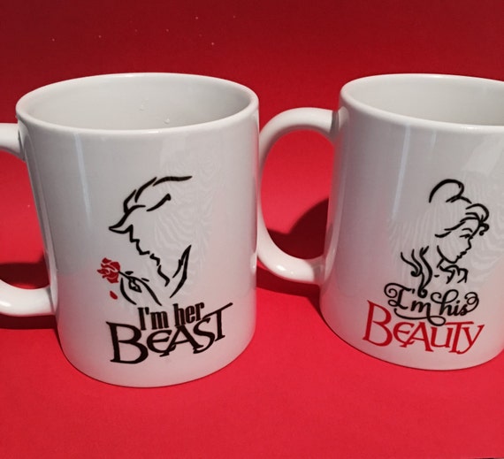 Beauty and the Beast Mug Mug Set His and by OnTheBeachBoutique