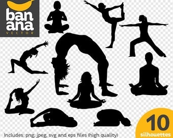 SALE Yoga 3 Silhouettes png jpg svg eps files high resolution BV-SP-0052