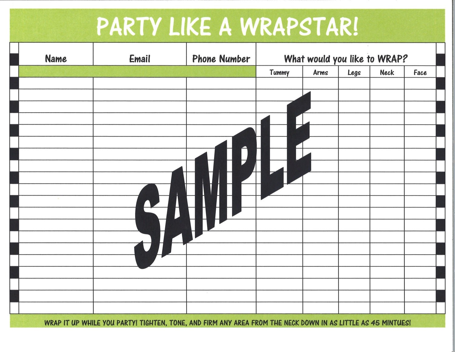 Wrap Party Sign In Sheet by DesignsbyKeys on Etsy