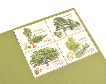 25 American Trees Stamps - 15c - Vintage 1978 - Unused Postage - Quantity of 25