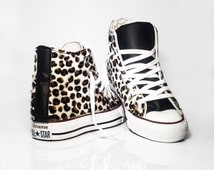 noir clouté imprimé léopard converse - Akileos noir clouté imprimé léopard converse - Akileos