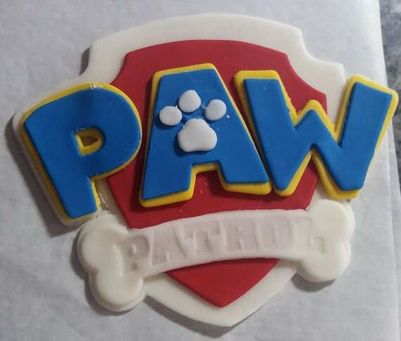 Paw Patrol edible fondant Logo by BettysBakeryBoutique on Etsy