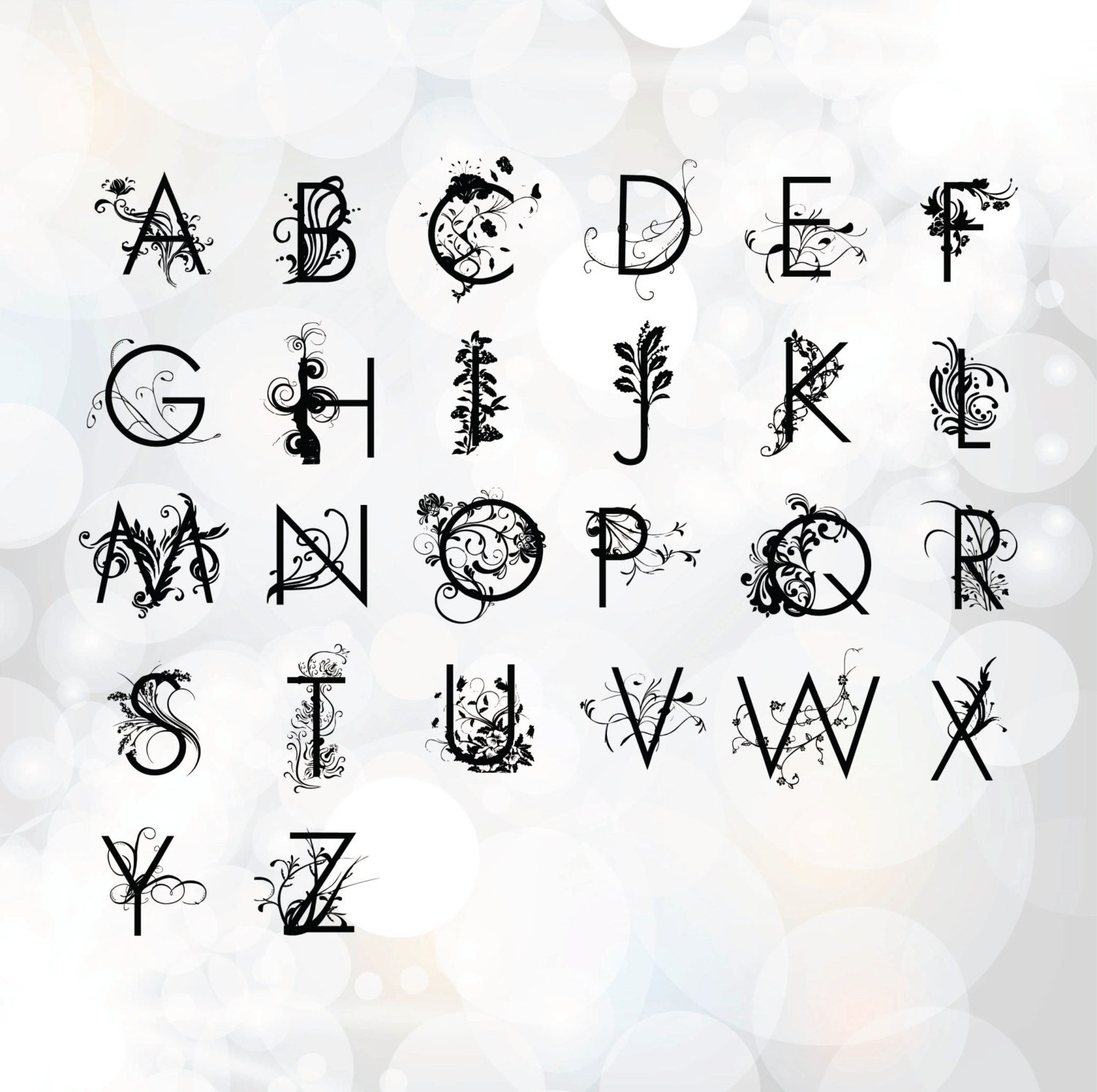 Download Floral monogram font for cutting - Cricut design space ...