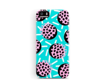 Polka Dot iPhone SE Case, 80s iPhone 5s Case, rice pattern Phone Cases, cool iPhone 5 Case, Tough iPhone SE Case, blue iPhone Cases, 5s case