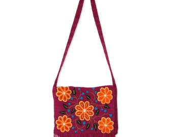 Sac Péruvien Fait Main – Broderie Shipiba – Coton Multicolore – Art Traditionnel