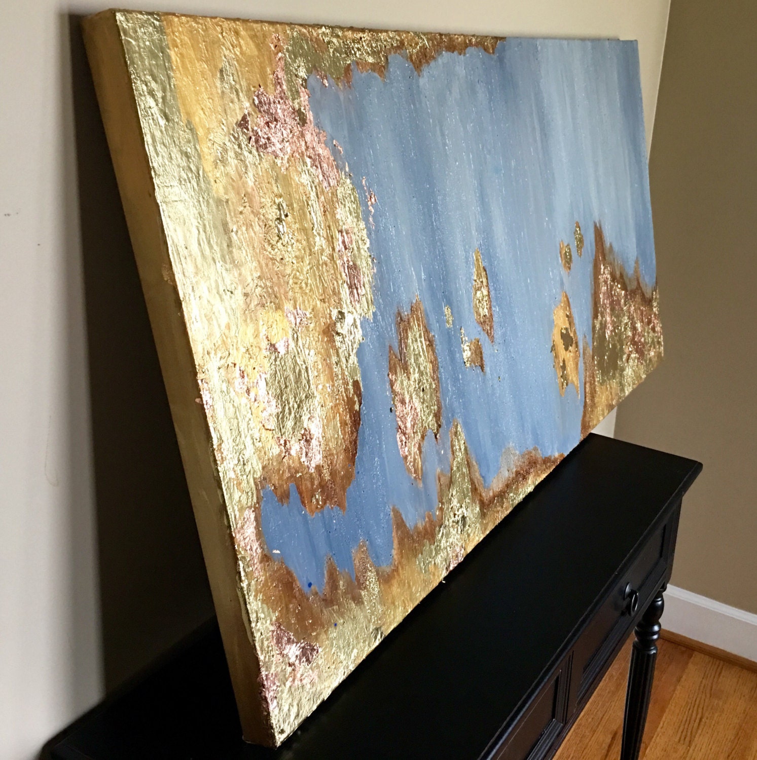 HUGE Original Gold Foil/ Gold Leaf Abstract Textured Large