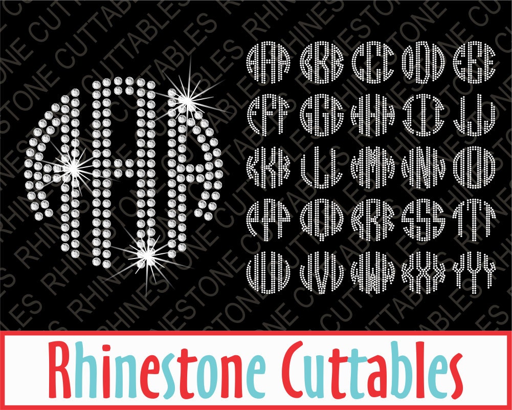 Download Circle Monogram Rhinestone Font SVG EPS DXF Vector