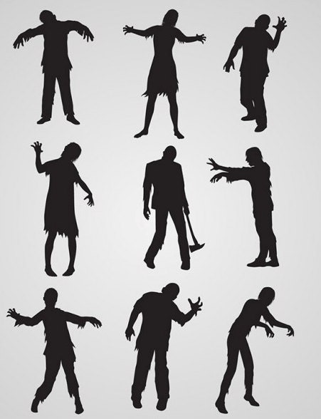 Download Zombie Silhouettes Pack Silhouette SVG Cut Files by ...