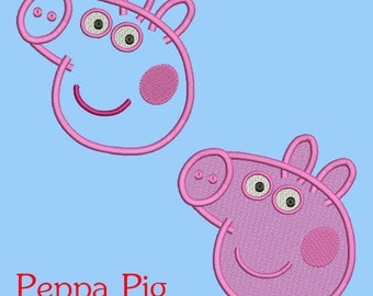 Peppa Pig designs 7 Size Instant Download 8 Formats machine embroidery pattern