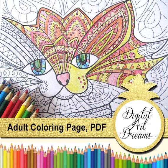 Cat Coloring Pages for Adults Cute Kitten Colouring Page