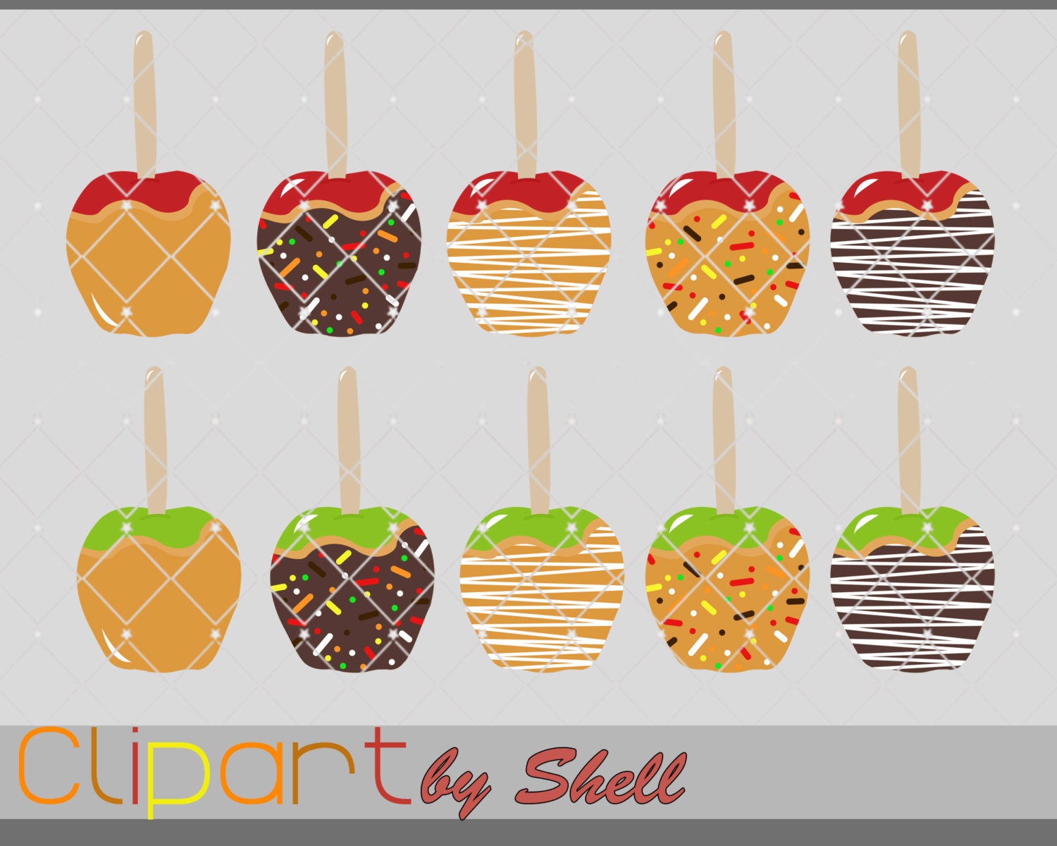 Caramel Apple Clipart Apple Clip Art Digital Clipart Fall