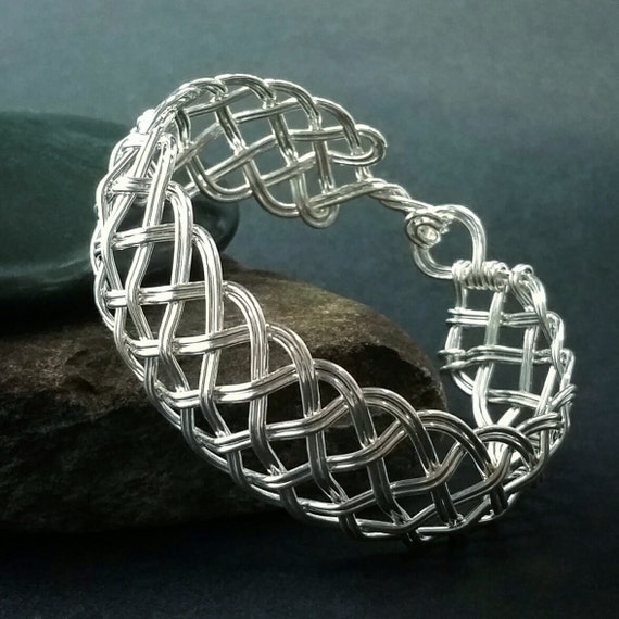 Sterling Bracelet Cuff Woven Sterling Cuff Bracelet Sterling