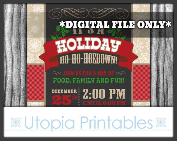 Country Christmas Party Invitations 8