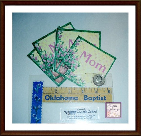 Pre-Printed "Mom" Coaster art, Set of 4, Ready to Ship