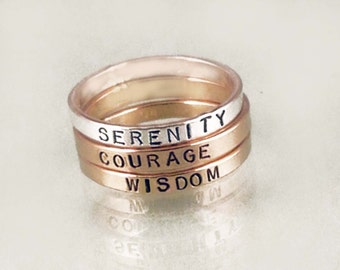 Mixed Metals Serenity Prayer Stacking Set by donnaodesigns
