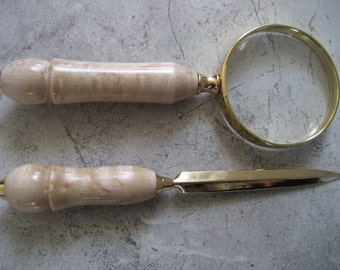 Magnifying Glass and Letter Opener Set (Birdseye Maple)