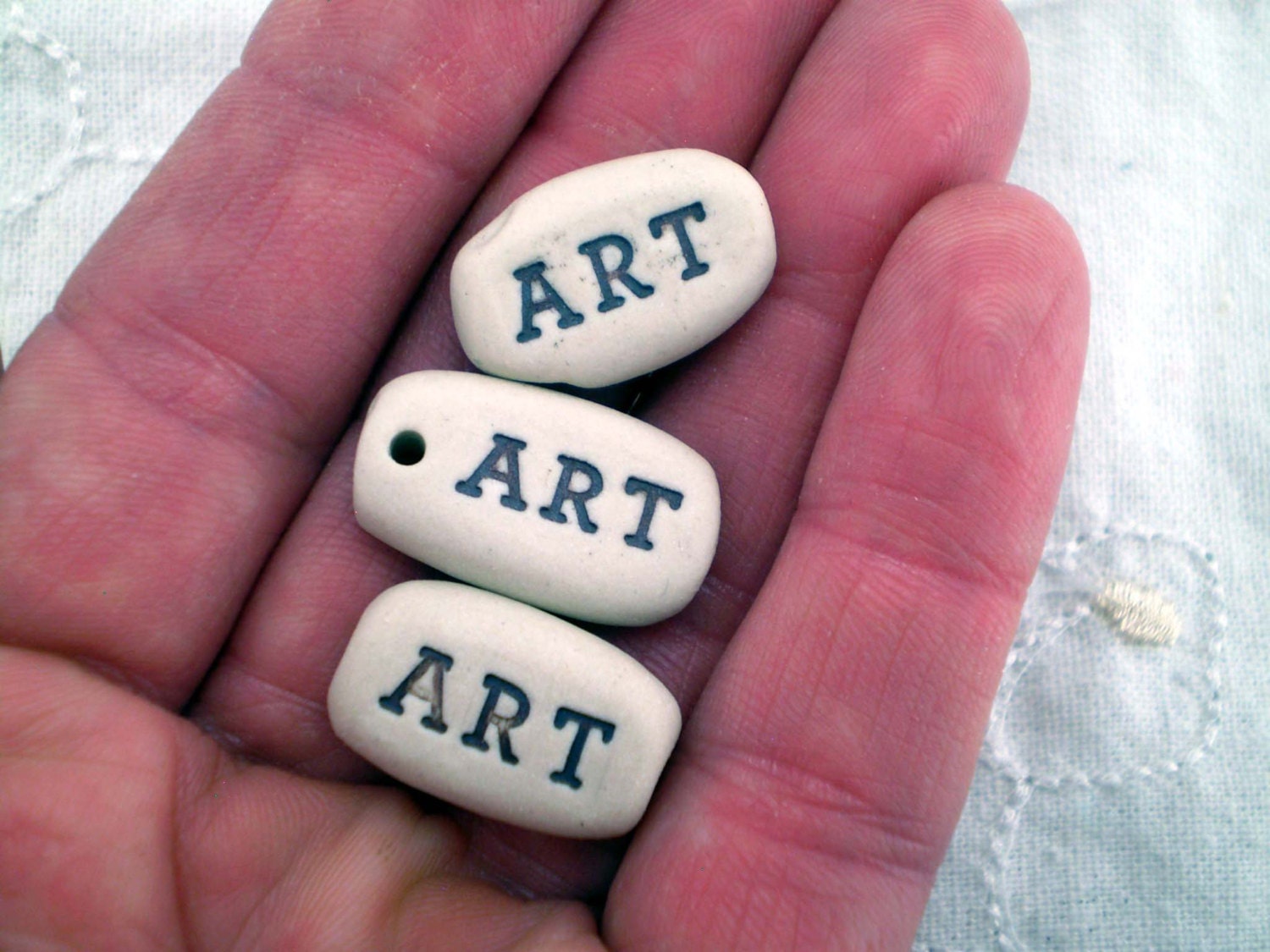 Art Word Beads, Artisan Beads, Art Lover Bead, DIY Ceramic Beads, DIY