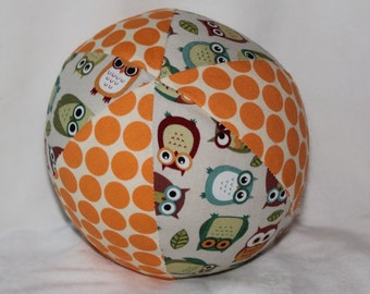 Off-White Owls Boutique Ball Rattle Toy