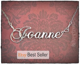 Sterling Silver Name Necklace, Personalized Necklace, Script Wire Name Necklace, Cursive Name Necklace, Handmade Name Necklace
