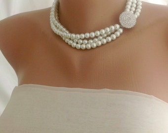 Sale Bridal Bold Chunky Ivory Pearl By Hmbysemraascioglu On Etsy