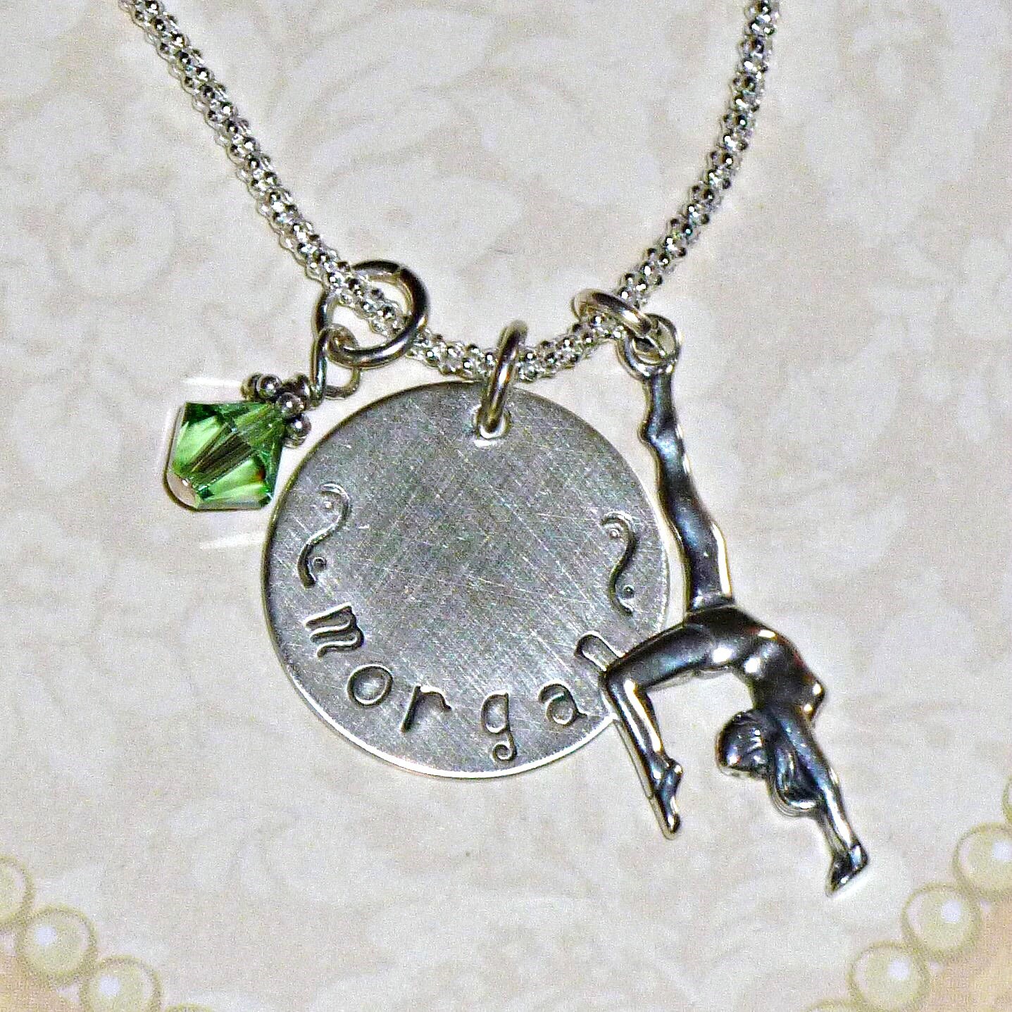 Gymnast Necklace Gymnastics Gifts Hand Stamped Sterling