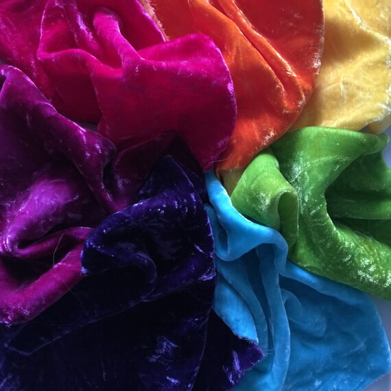 Hand Dyed Silk Velvet Color Wheel