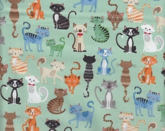 Makower UK Crafty Cats Cat Collage - Half Yard