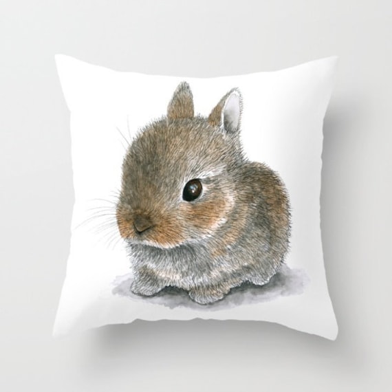 white rabbit cushion