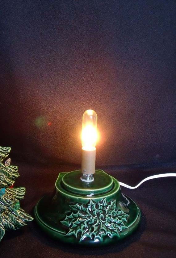 Green Large Ceramic Christmas Tree Base