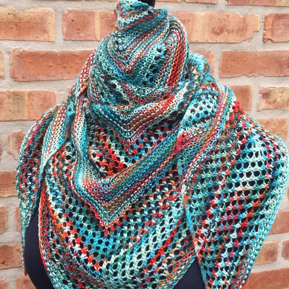 Hand Knit Reyna Shawl by WildPurlKnits on Etsy