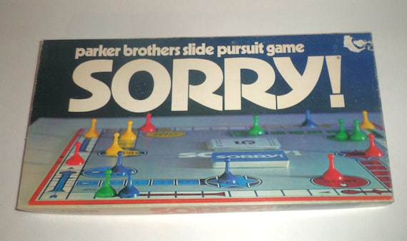 Vintage Sorry Game Board Game 1972 Parker Bros Sorry Game