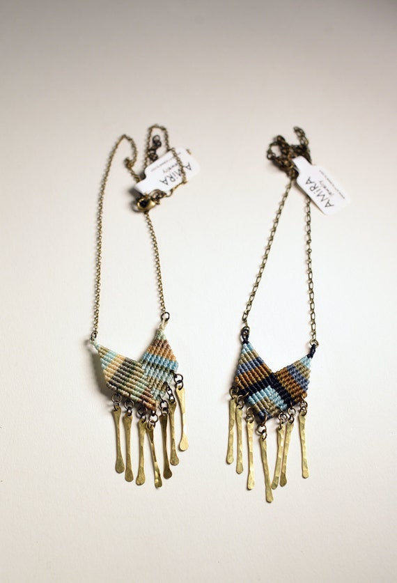 Chevron with Metal Fringe Necklace