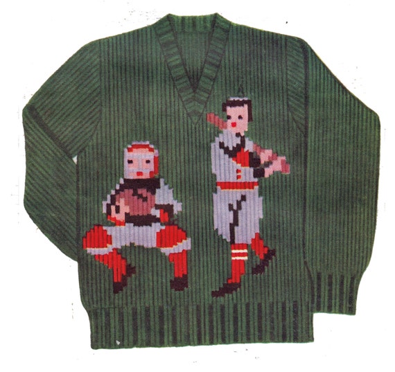 Knit to Fit 419 Knitting PATTERN Baseball Player Pullover