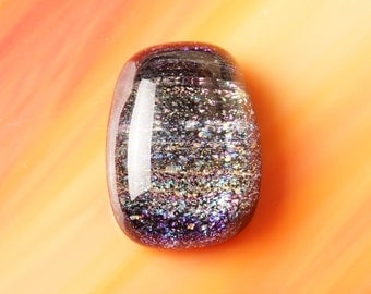 Handmade Dichroic Fused Glass Focal Cab Bead Pendant Necklace