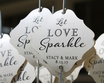 Sparkler Tags - Wedding Sparkler Send Off  - Wedding Sparkler Tags - Let Love Sparkle  (Set of 25)